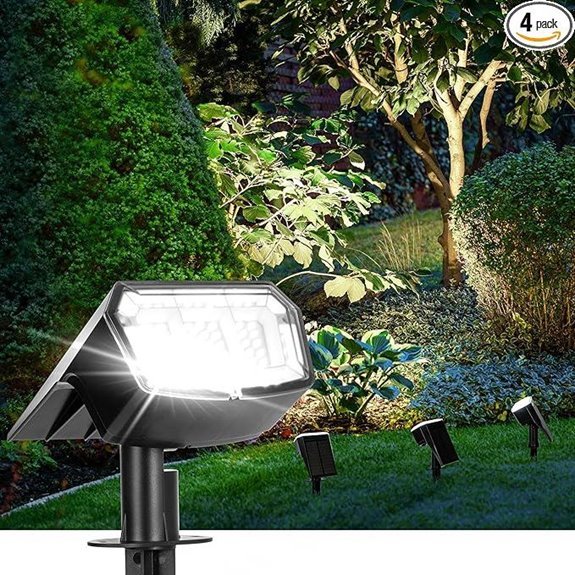 solar powered outdoor spotlights 4 pack