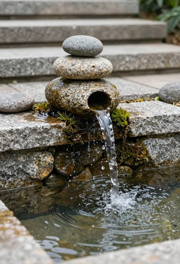 stack stones adjust fountain plume