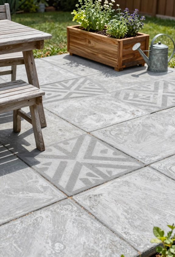stencil outdoor concrete patio under 100