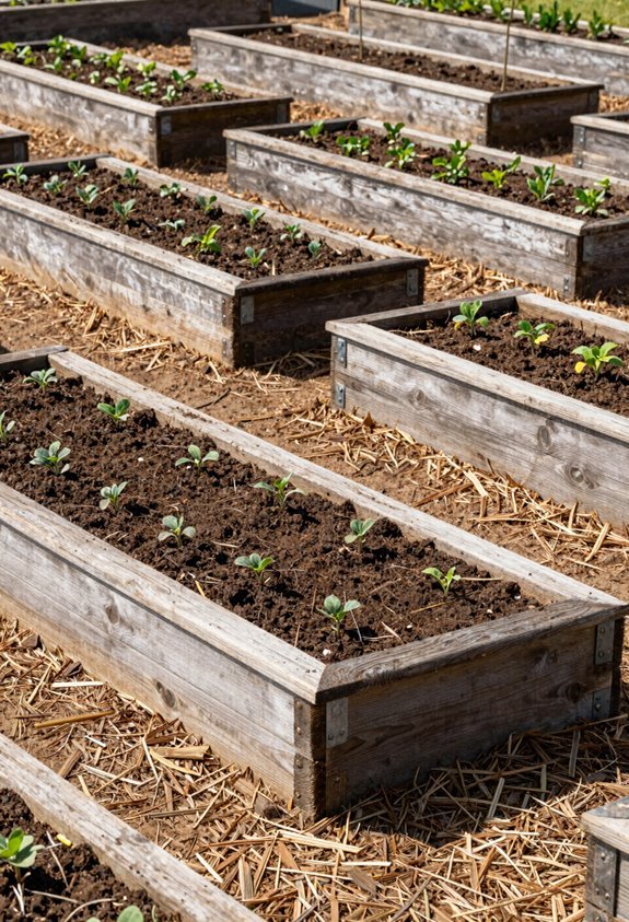 sunlit well spaced raised bed planning