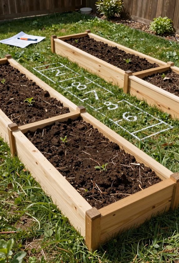 three 4x8 beds 3 4 ft gaps