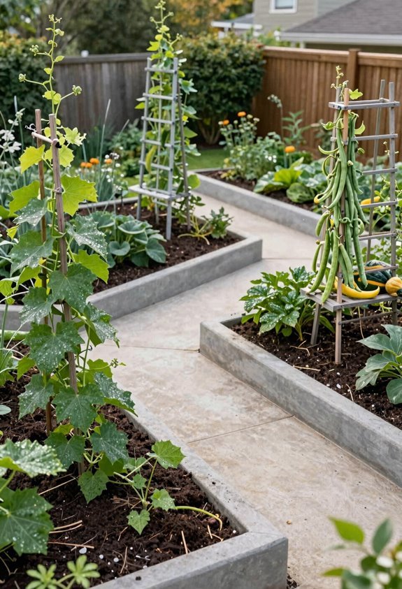 vertical trellises double growing space