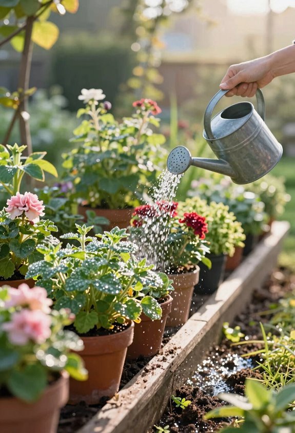 watering plants early not noon
