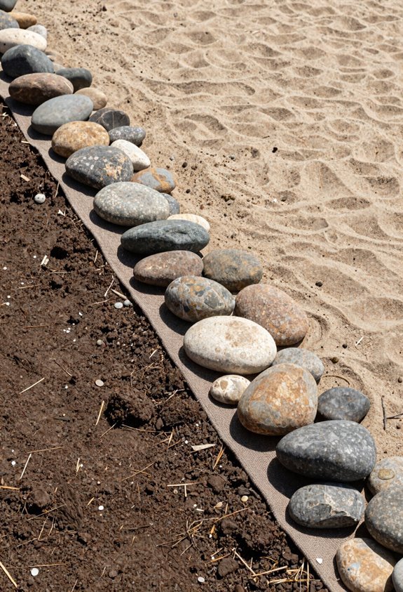 weedproof base with sandbed
