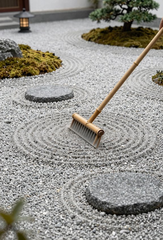 weekly zen garden maintenance rake weed reset