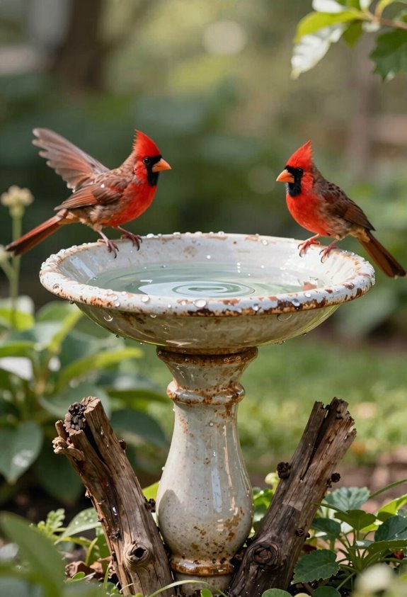 zero skill thrifted bird bath project
